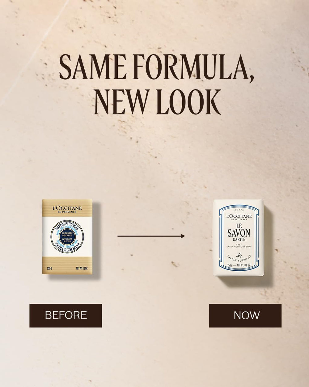 L'Occitane Shea Milk Extra Rich Soap packaging highlights nourishing skin care