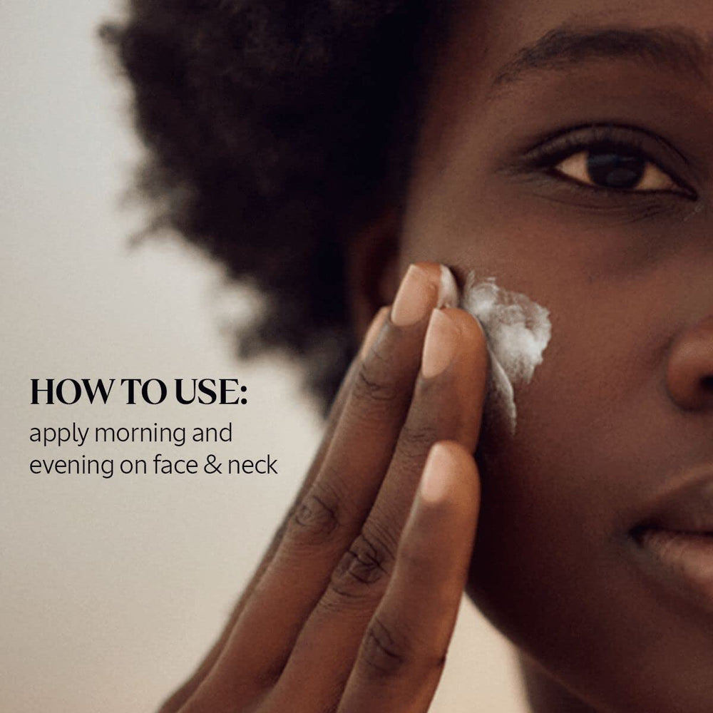 Luxurious packaging and Shea butter emblem convey rich hydration for dry skin