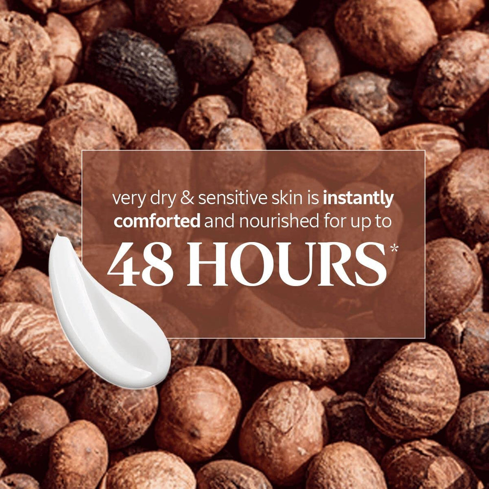 L'Occitane Shea Ultra Rich texture close-up highlights creamy formula for quick comfort