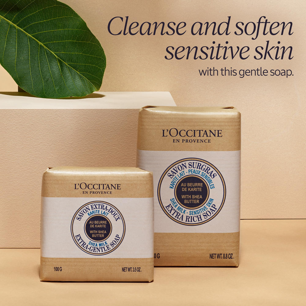 L'OCCITANE textura cremosa del jabón, envuelve la piel con suavidad