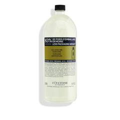 L'Occitane Verbena Shower Gel bottle with refreshing lemon aroma for a bright start.