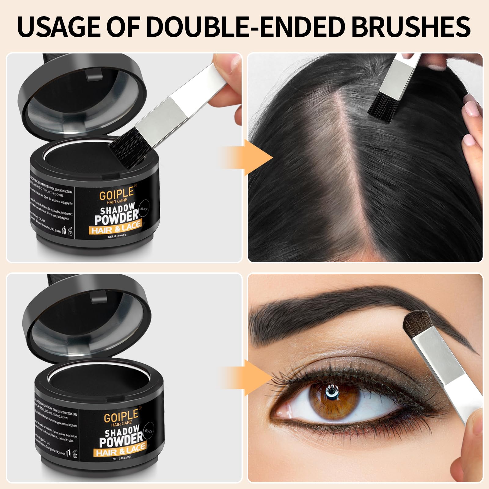 Lockmio bald-spot concealer powder blends softly for discreet coverage.