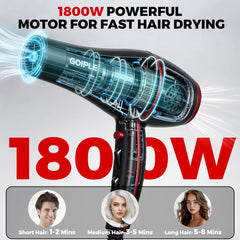 Lockmio hair dryer with concentrator nozzle for precise styling.