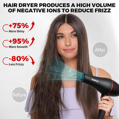 Lockmio nylon detangler brush nine-row smooths detangling.