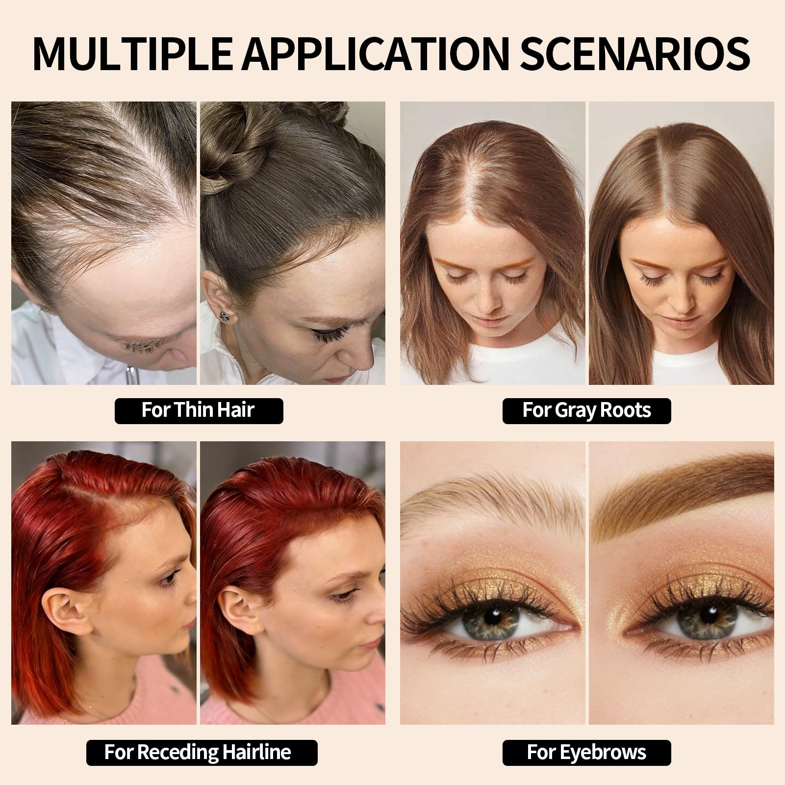 Lockmio Root Cover Up Powder bald spot coverage on scalp.