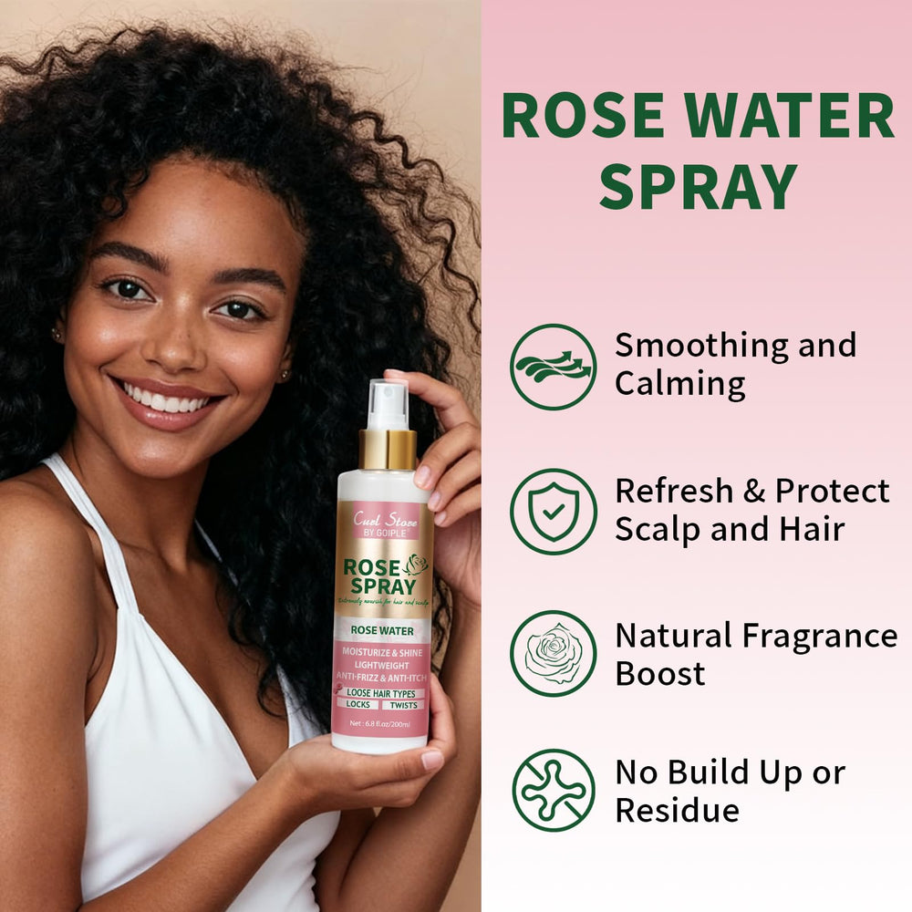 Lockmio rose water spray held in hand for easy misting and refreshing use