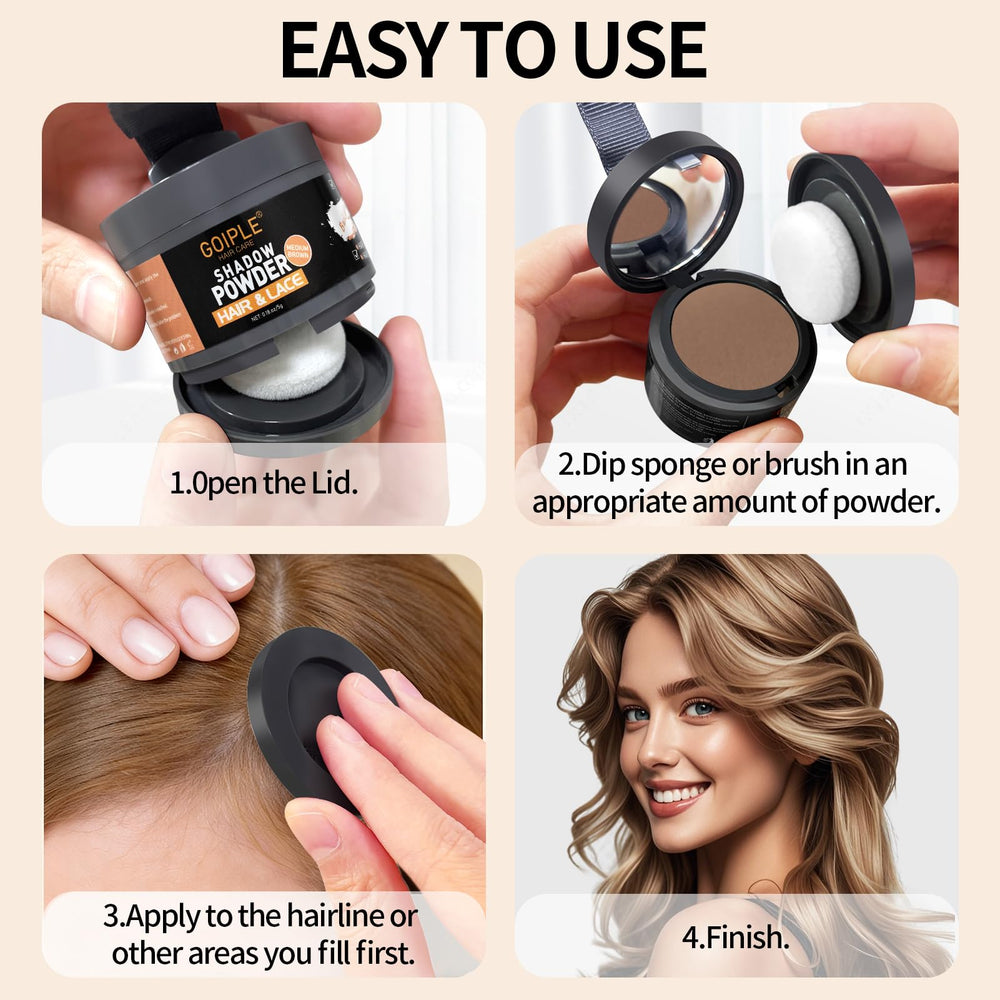 Lockmio Thinning hair shadow setup demonstrating subtler density illusion