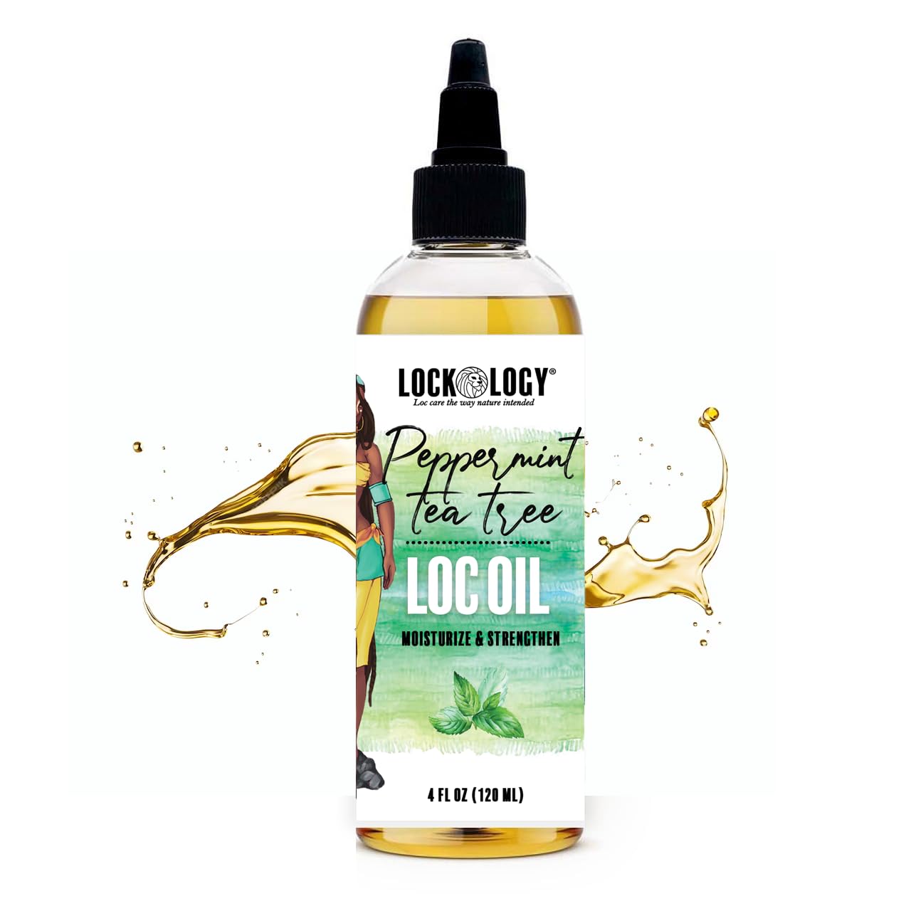 Lockology Loc Moisturizer en botella con menta para revitalizar locs y cuero cabelludo