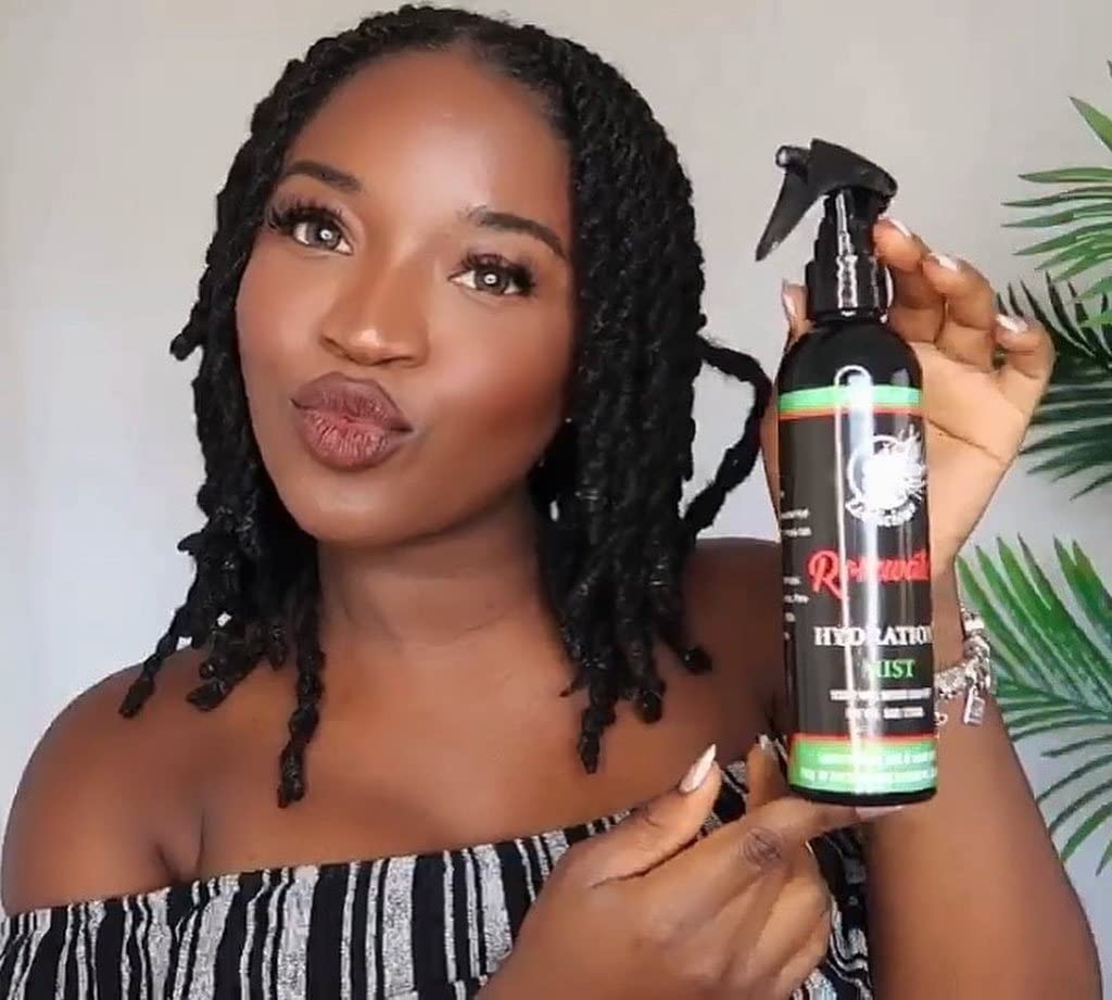 Loclicious aceite natural para locs con rosa, mejora manejabilidad y brillo.
