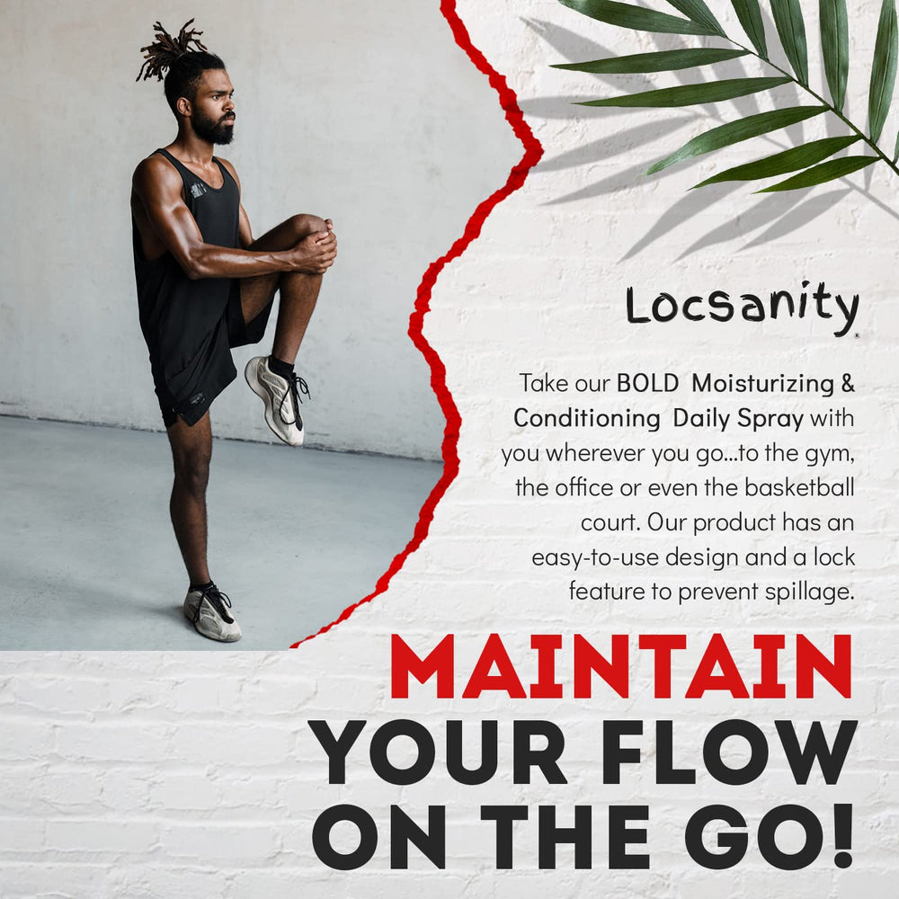Locsanity Bold Loc Spray: etiqueta clara y natural.