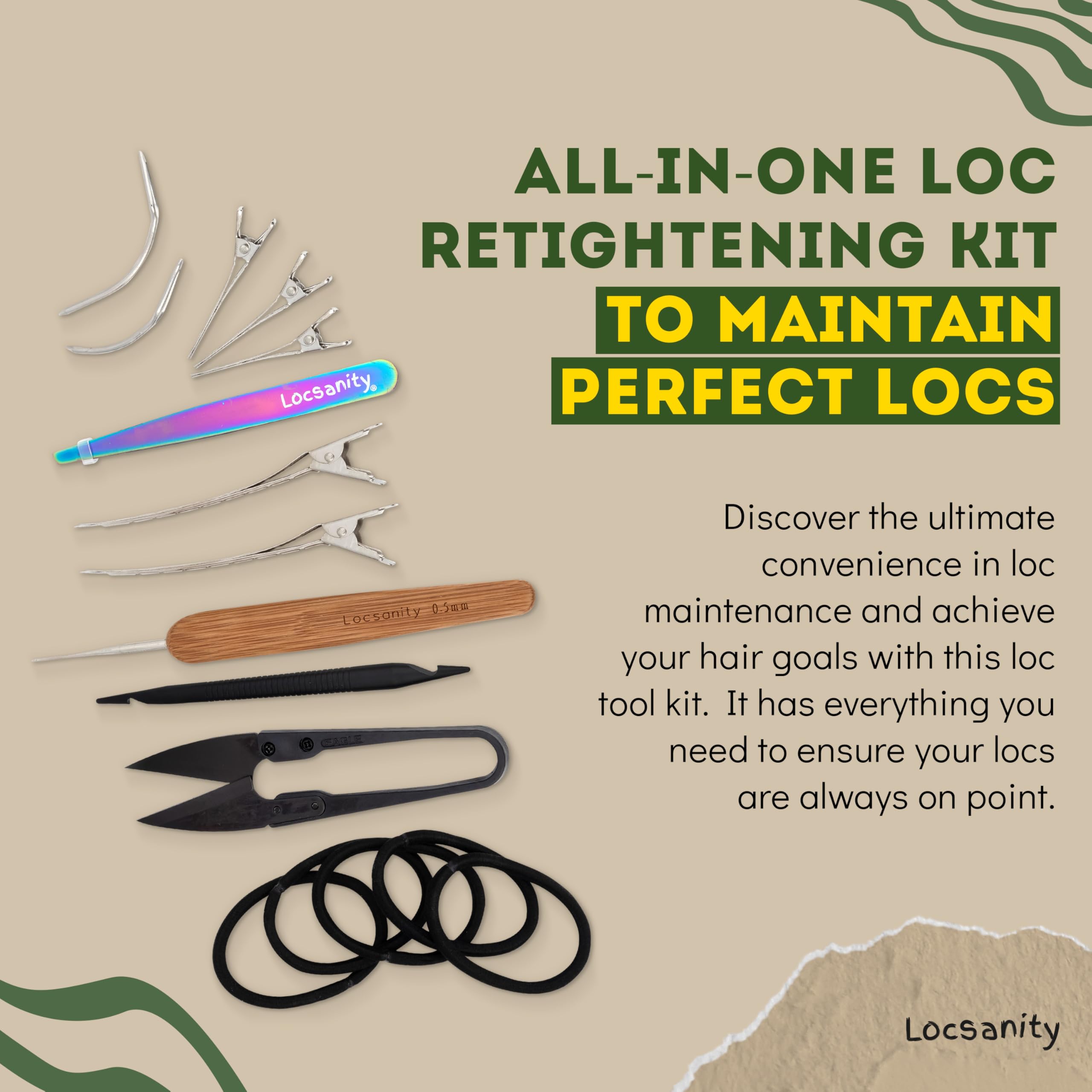 Locsanity conjunto herramientas retoque-locs: retoques suaves y definidos