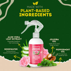 Locsanity Loc Spray mist refreshes locs and scalp with rosewater peppermint blend