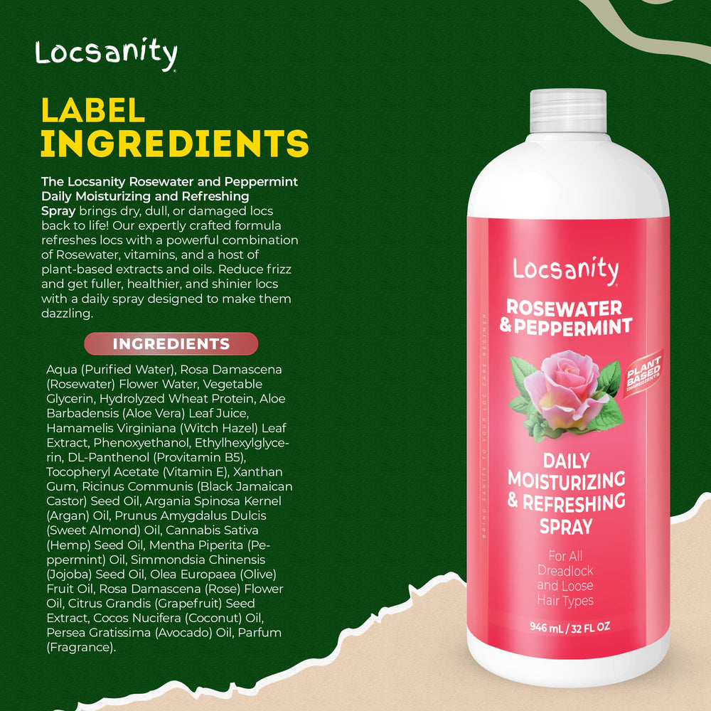 Locsanity bottle in a bathroom setting for daily refresh.