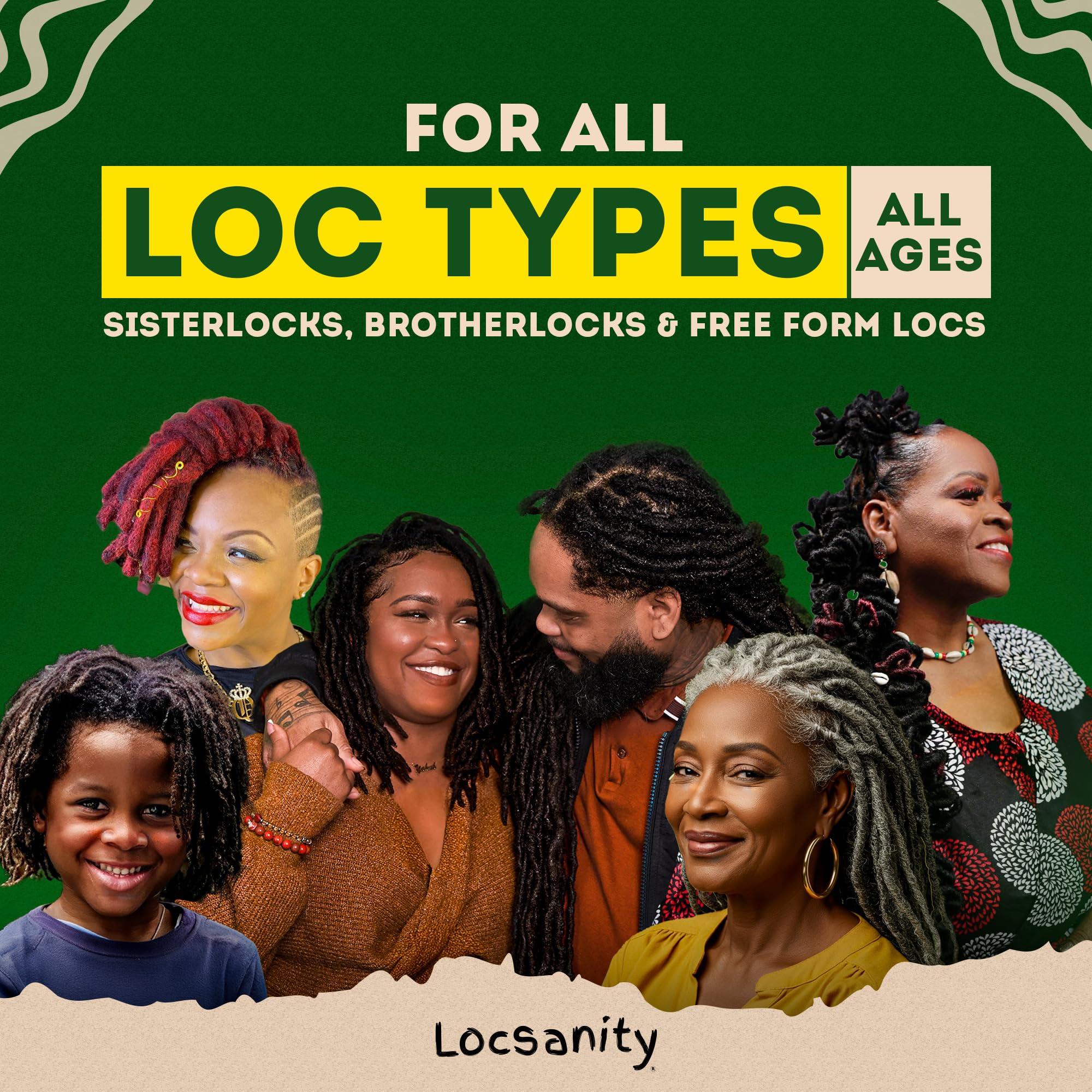 Locsanity ingredients panel featuring rosewater and peppermint notes.