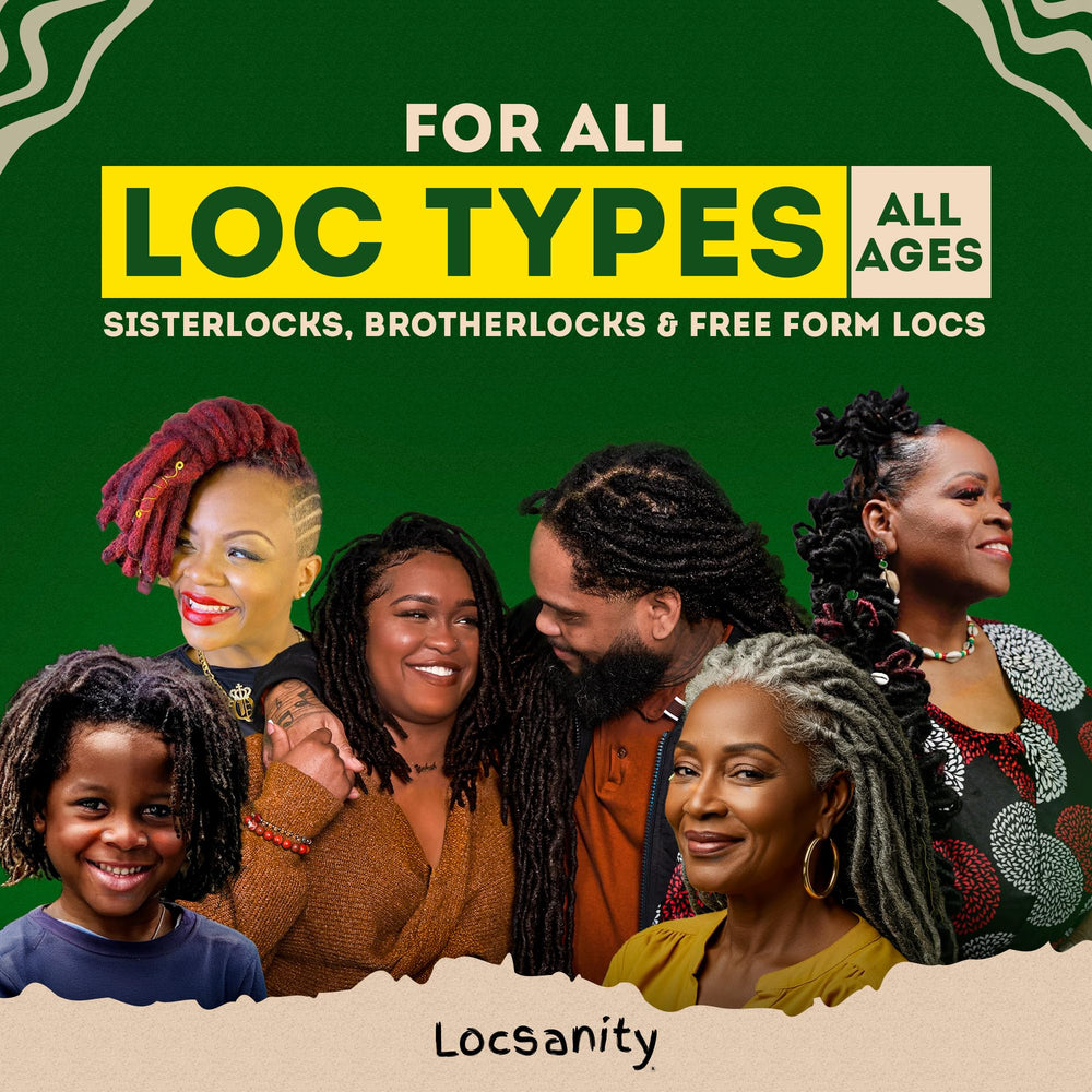 Locsanity ingredients panel featuring rosewater and peppermint notes.