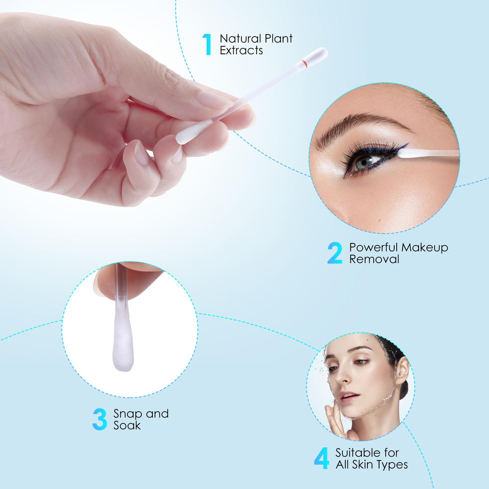 Loffeyo eye makeup removal swab used on the delicate eye area.