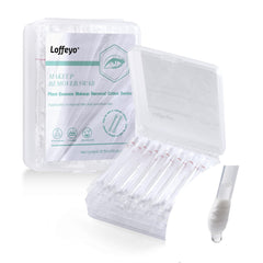 Loffeyo makeup remover swabs box front, showcasing compact travel-friendly packaging.