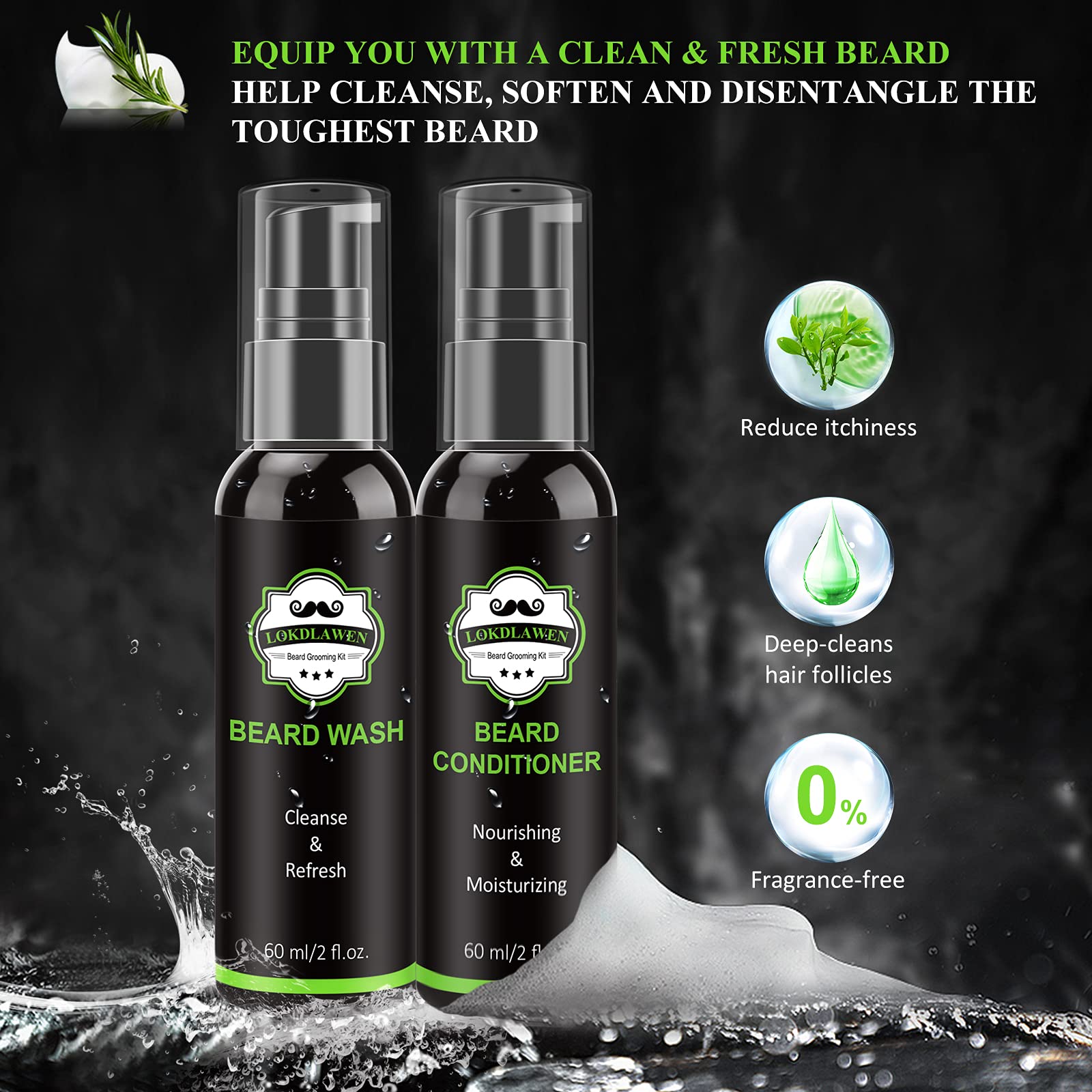 LOKDLAWEN beard oil bottle for lightweight hydration and shine