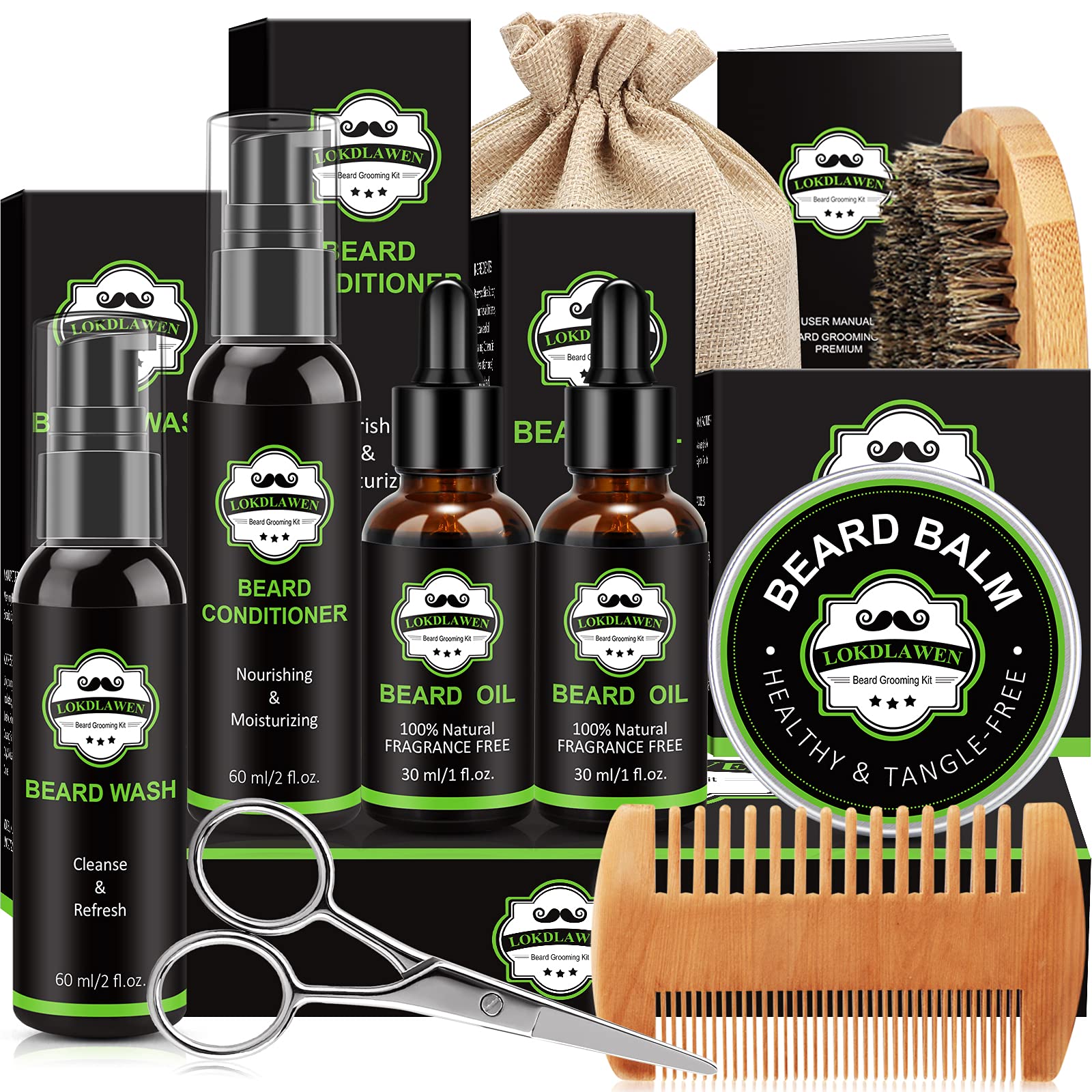 LOKDLAWEN beard wash bottle for clean, itch-free beard care