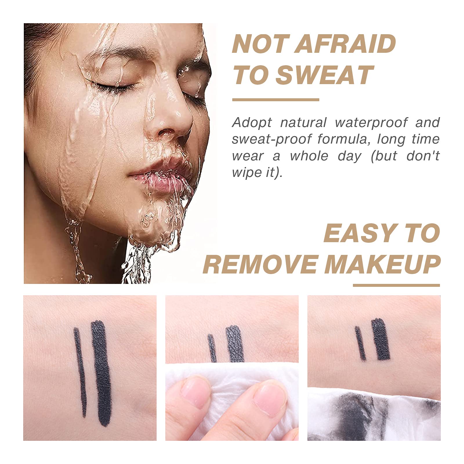 Desmaquillado fácil sin residuo de pigmento con el delineador gel negro LOKFAR