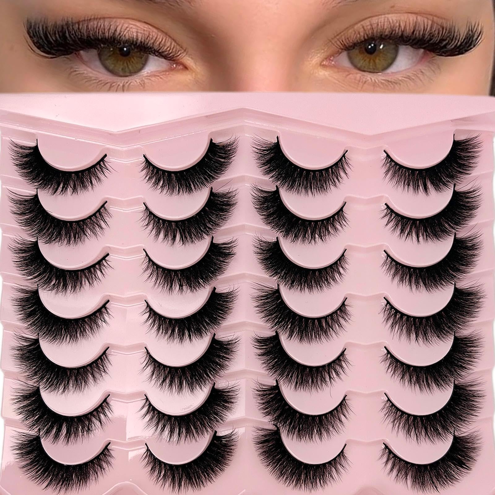 loladook cat eye lashes 16mm natural look close-up for daily wear