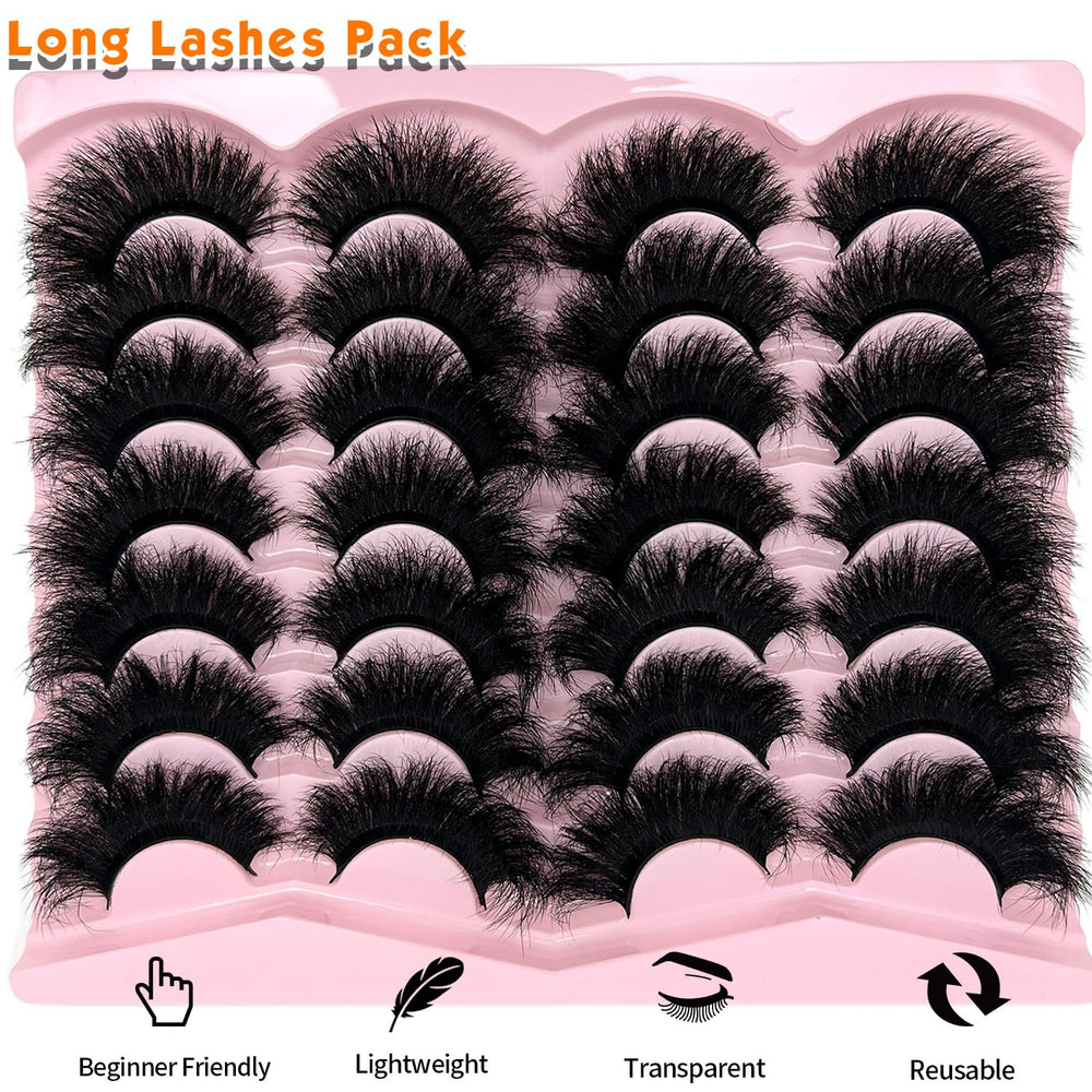 Loladook Mink Lashes long 25mm dramatic lashes for evening glam.
