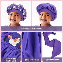 Lolalet bonete de seda para niñas, tela suave que cuida rizos al dormir.