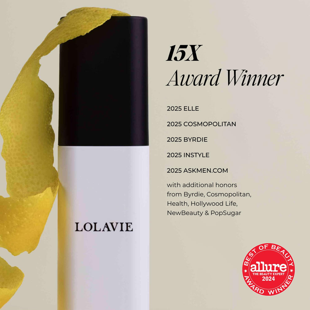 LolaVie Glossing Detangler on hair delivering smooth shine and reduced frizz