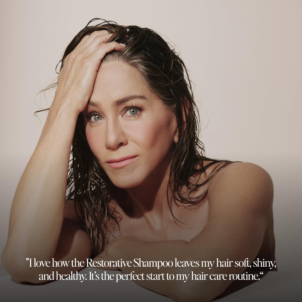 LolaVie Restorative Shampoo pea peptides delivering hydration.