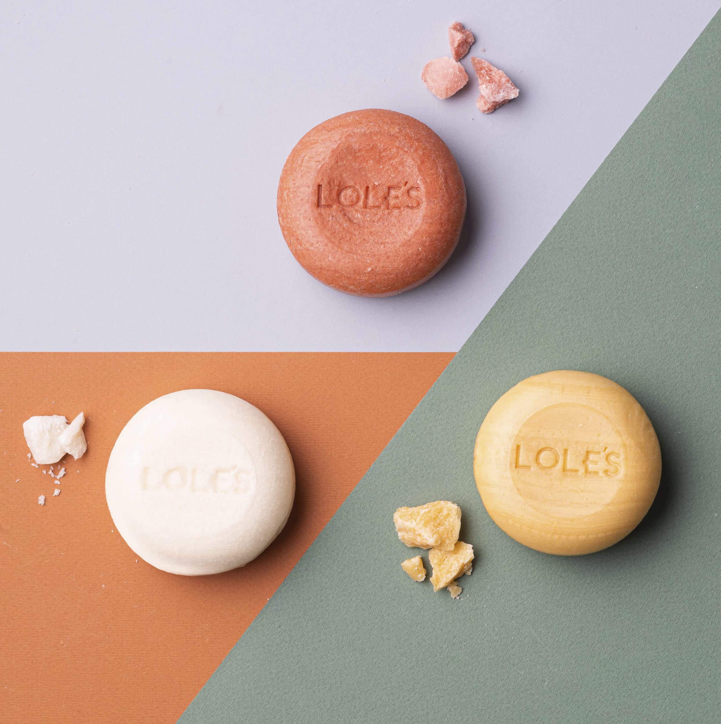 LOLE'S plastic-free packaging shown as an eco-friendly choice for routines.