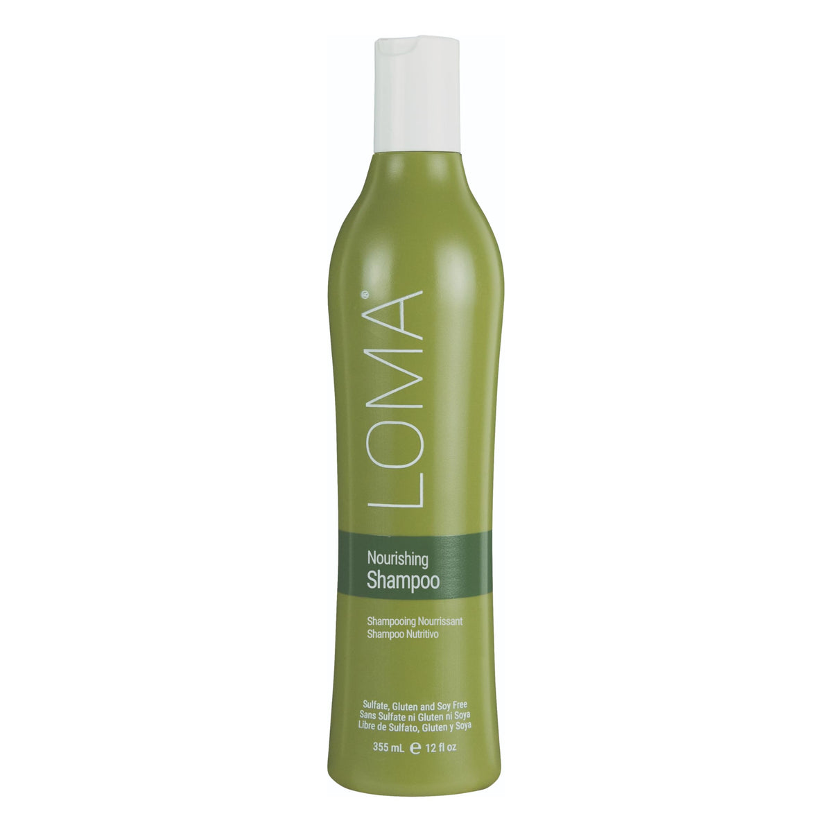 LOMA champú nutritivo: botella vertiendo para cabello seco