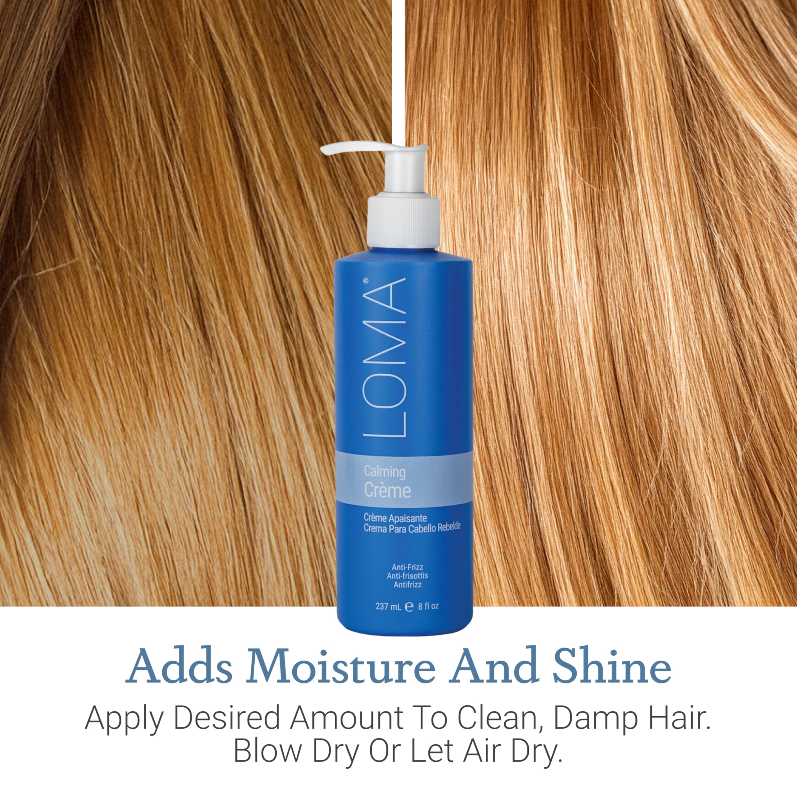 LOMA Crema Calmante, uso diario para cabello suave y manejable.