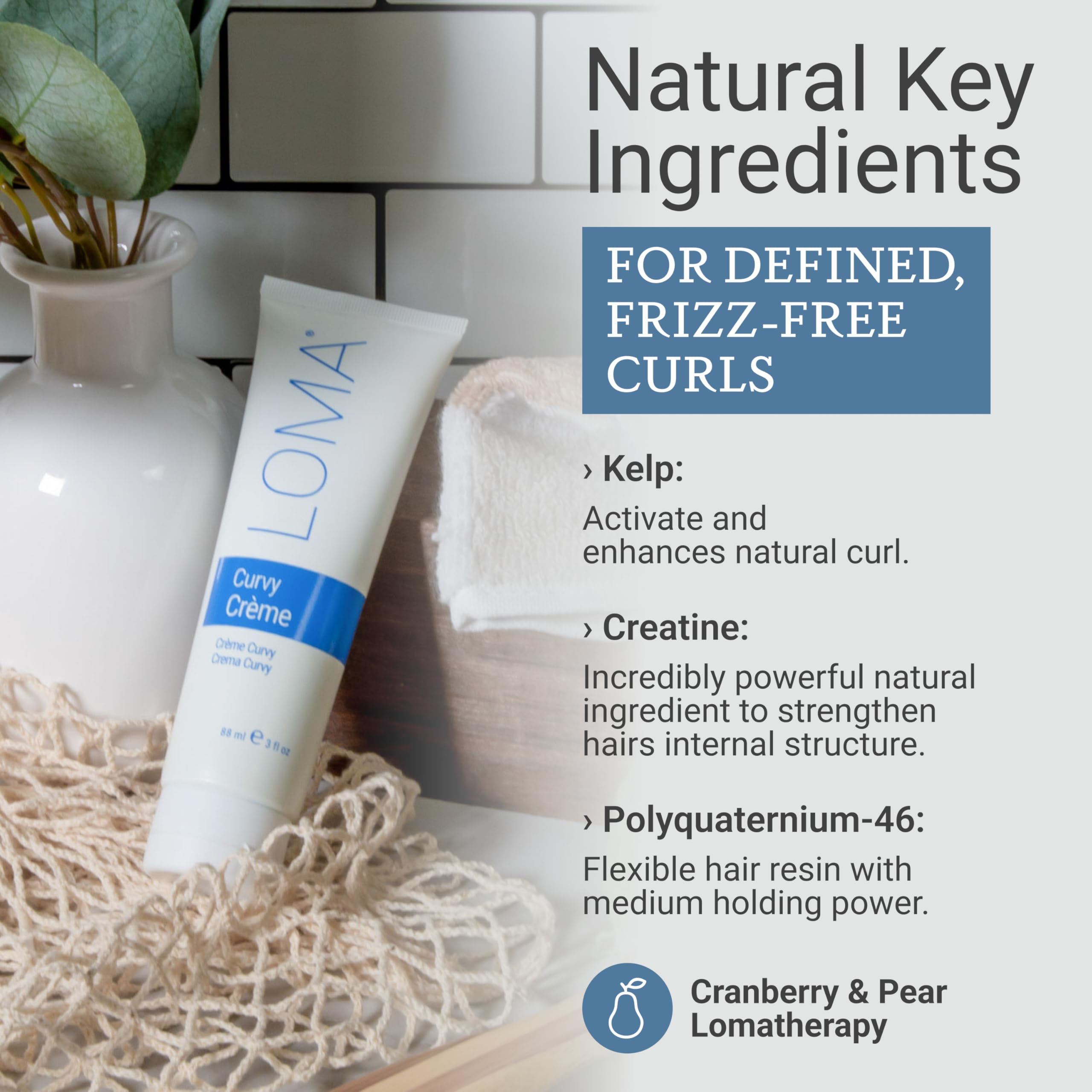 Creamy texture swatch of Loma Curvature Curvy Crème for waves