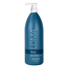 LOMA Moisturizing Shampoo bottle pouring, hinting at easy, hydrating cleansing.