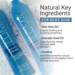LOMA Moisturizing Shampoo label close-up shows color-safe, sulfate-free formula.