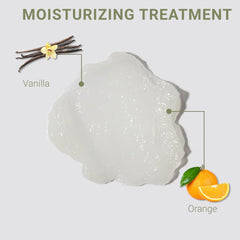 Loma Moisturizing Treatment cream texture close-up for smooth, frizz-free hair.