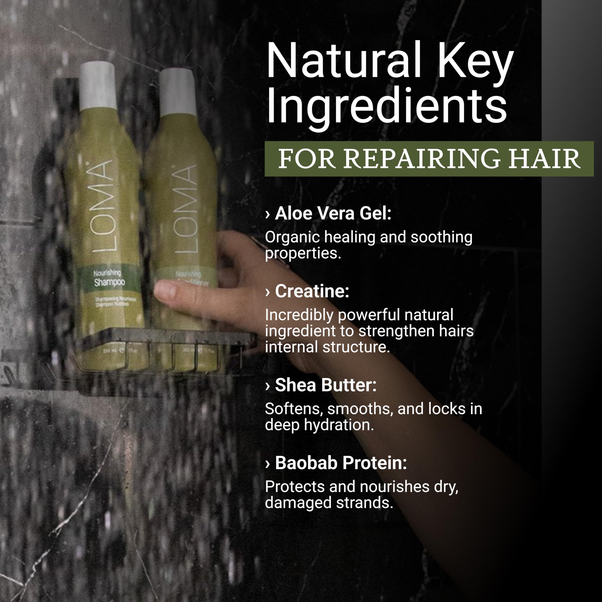 LOMA Nourishing Conditioner bottle ideal for dry, thirsty hair.