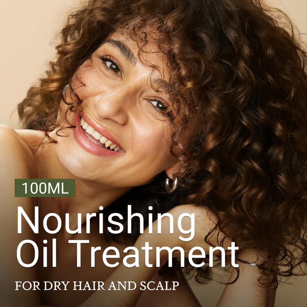 Loma Nourishing Oil Treatment dropper dispensing oil for nourished hair