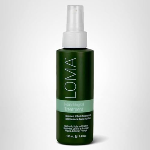 Loma Nourishing Oil Treatment packaging highlights clean formula