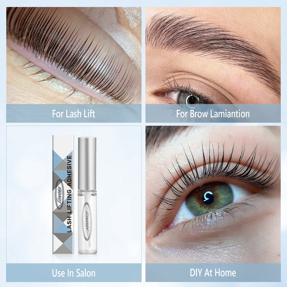 Lomansa lash lift glue helps secure lashes during processing for consistent curl