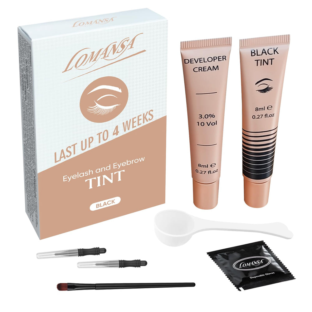 Lomansa kit de tinte para pestañas y cejas, empaque elegante para uso en casa