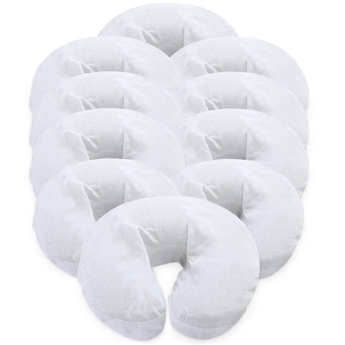 London Linens pack10 flannel face cradle cover close-up shows soft, durable fabric for spa use