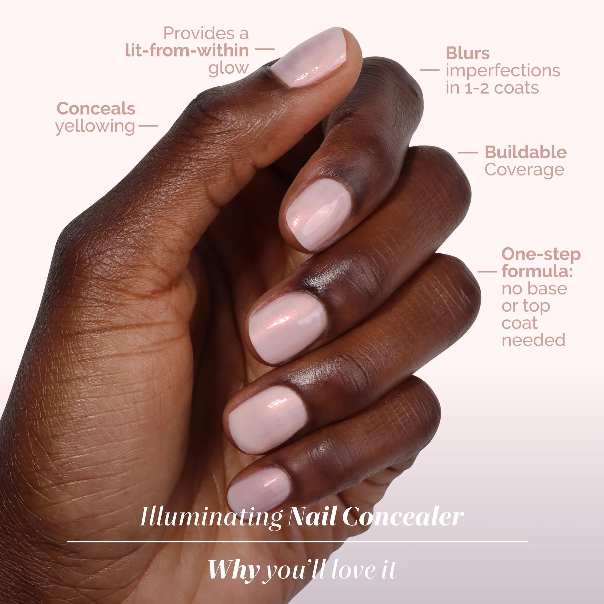 LONDONTOWN Bubble Illuminating Nail Concealer con brillo natural para una apariencia uniforme.