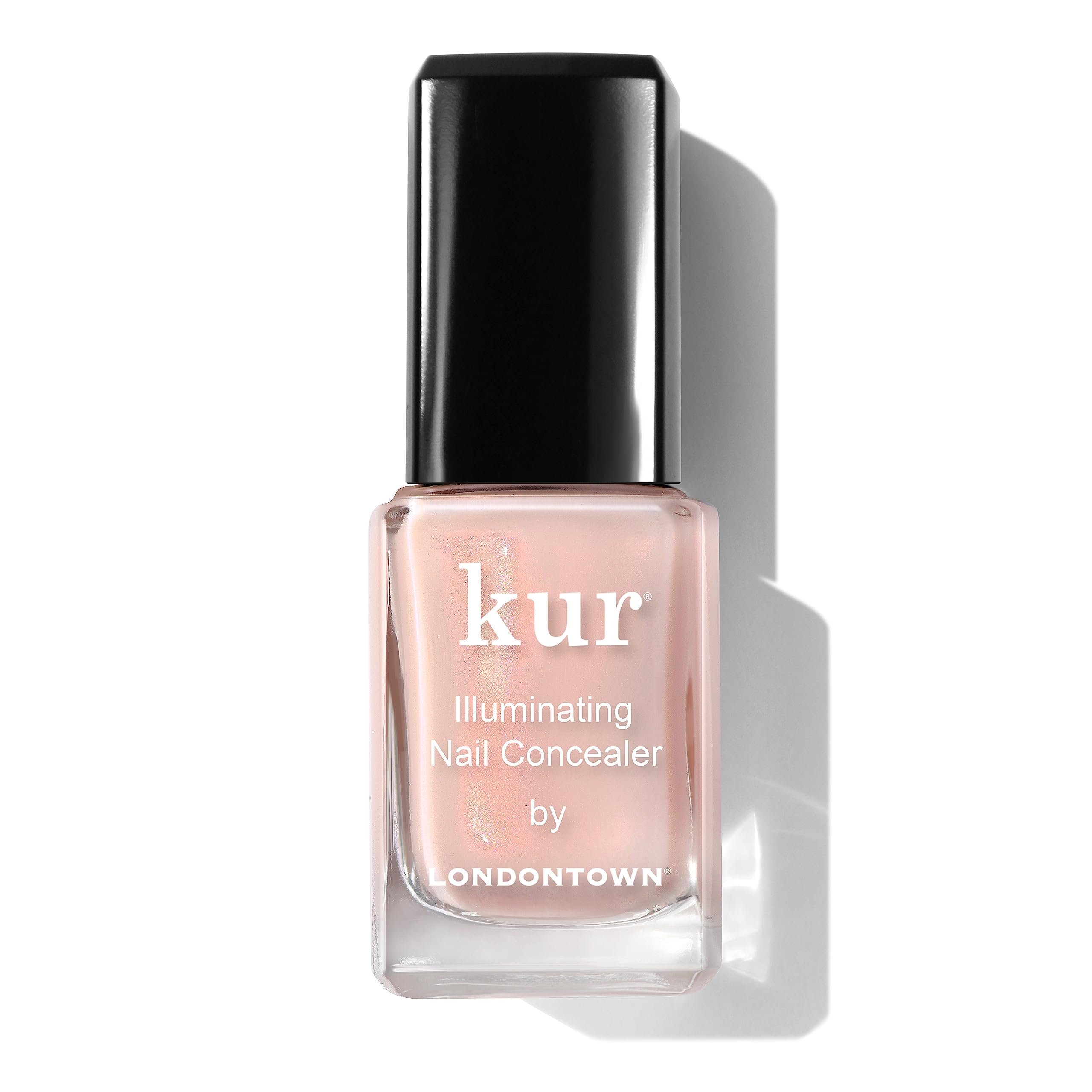 LONDONTOWN Bubble Illuminating Nail Concealer en tono rosado, cubre descoloración con brillo natural.