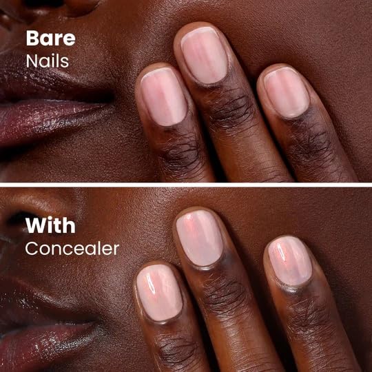 LONDONTOWN Illuminating Nail Concealer after-dry finish on fingertips.