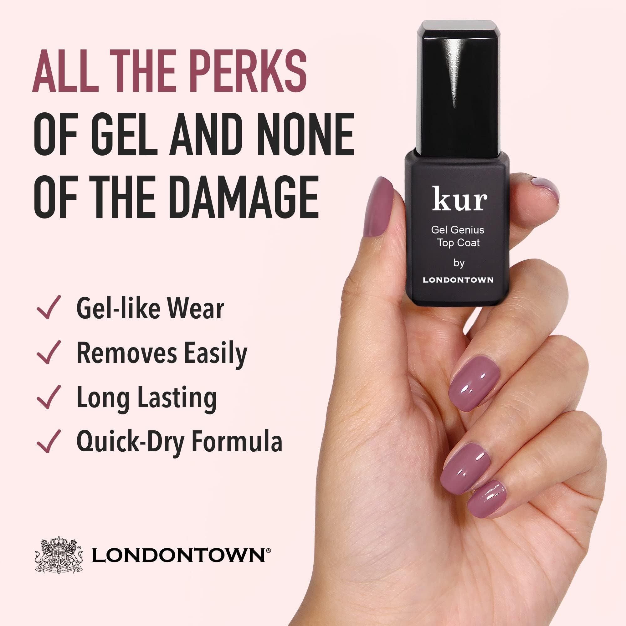 LONDONTOWN kur bottles with precise brushes for easy application.