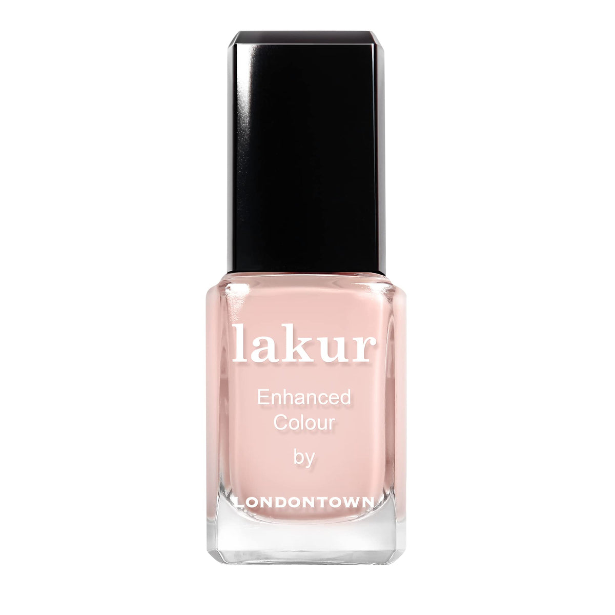 LONDONTOWN lakur: botella de esmalte rosado con brillo intenso para uñas elegantes.