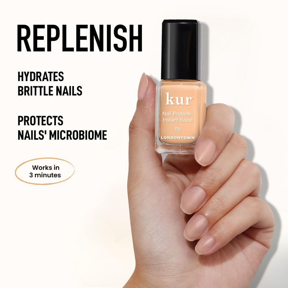 LONDONTOWN Nail care set display presenting an organized routine starter kit