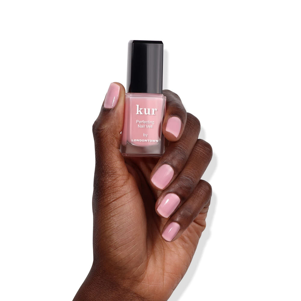 LONDONTOWN Perfecting Nail Veil etiqueta vegana, sin gluten y sin crueldad para uso ético.