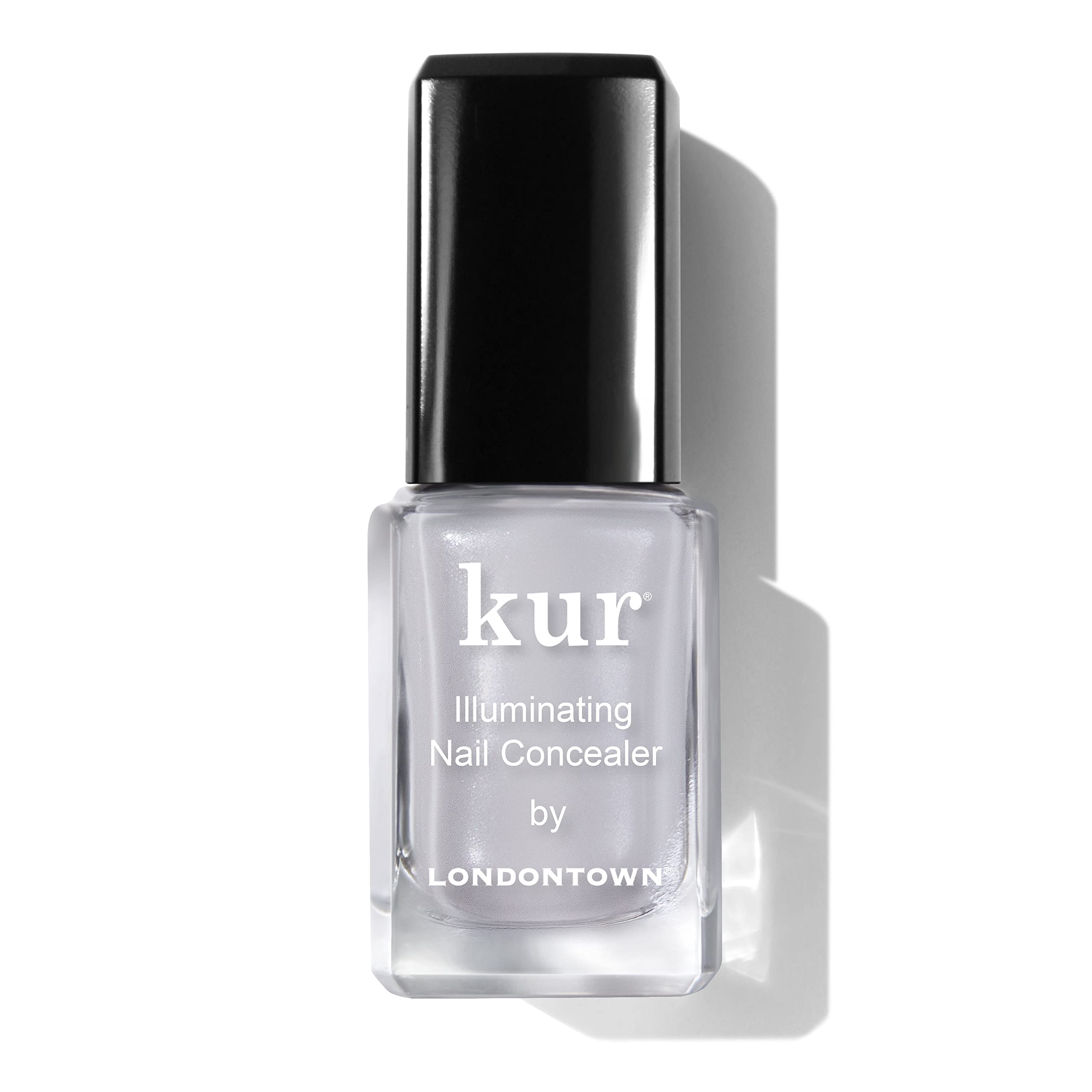 LONDONTOWN Quartz Illuminating Nail Concealer bottle front showing milky quartz gray shade for brightening nails.